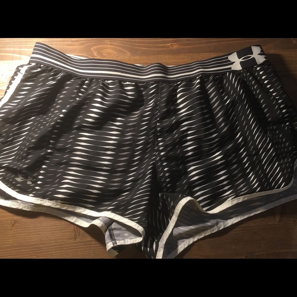 Black and white Under Armour Running Shorts